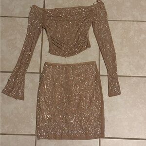 Windsor Sparkling Brown Skirt Set